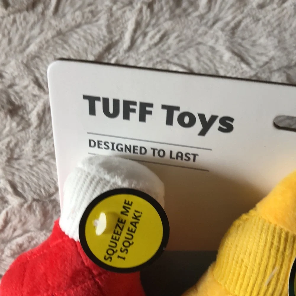 Plush Condiment Trio DOG TOYS - Red Tomato, Yellow Mustard, Green Relish